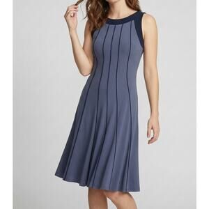 Sharon Max Dress Small Sleeveless Black Gray Polyester Blend